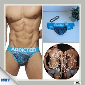 Addicted - Men's Tropical Mesh Push-up Jockstrap - Light Blue